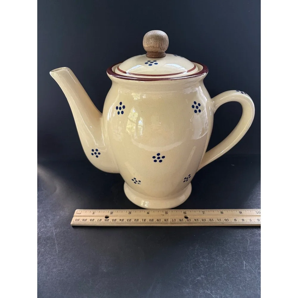 Gailstun Sutton Stoneware Tea Set Cream Blue Floral Teapot Mugs Sugar Creamer
